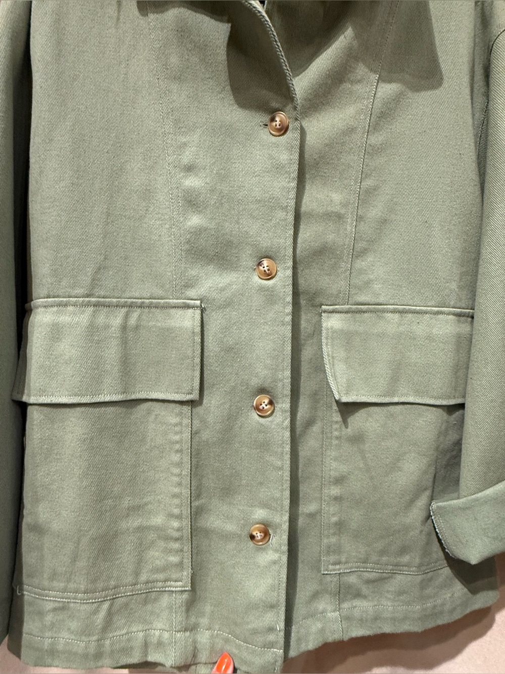 Light Green Button-Front Utility Jacket - Picture 8 of 12